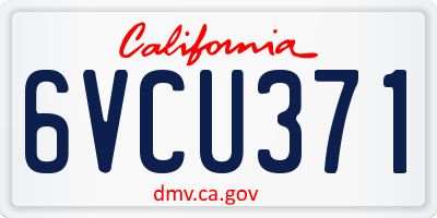 CA license plate 6VCU371