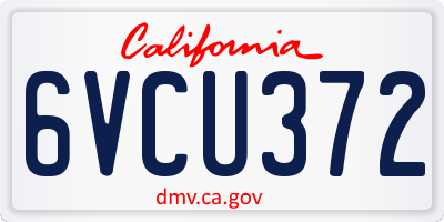CA license plate 6VCU372