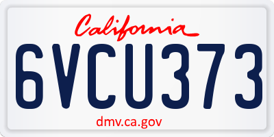 CA license plate 6VCU373