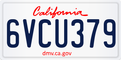 CA license plate 6VCU379