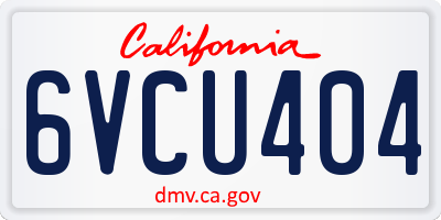 CA license plate 6VCU404