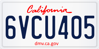 CA license plate 6VCU405