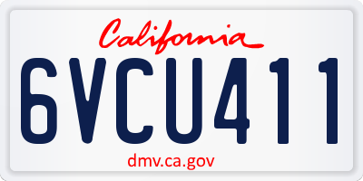 CA license plate 6VCU411