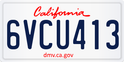 CA license plate 6VCU413