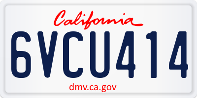 CA license plate 6VCU414