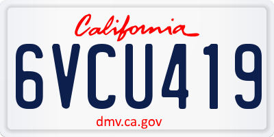 CA license plate 6VCU419
