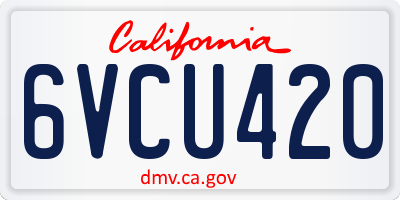 CA license plate 6VCU420