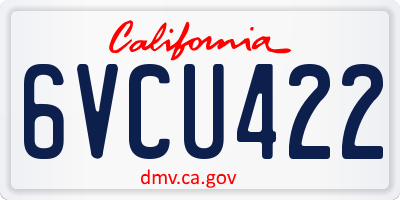 CA license plate 6VCU422