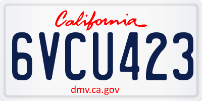 CA license plate 6VCU423
