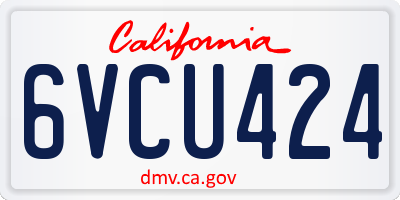 CA license plate 6VCU424