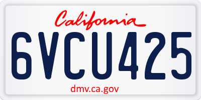 CA license plate 6VCU425