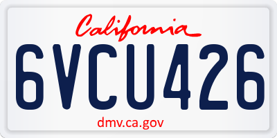 CA license plate 6VCU426
