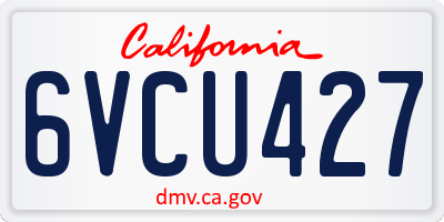 CA license plate 6VCU427