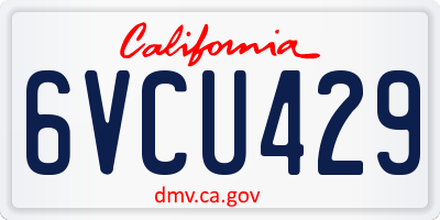 CA license plate 6VCU429