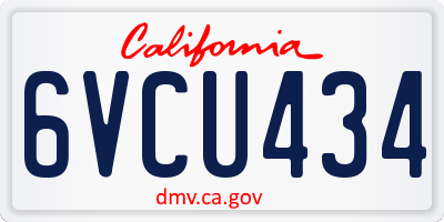 CA license plate 6VCU434