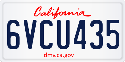 CA license plate 6VCU435