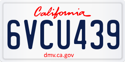 CA license plate 6VCU439