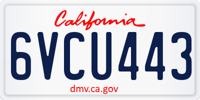 CA license plate 6VCU443