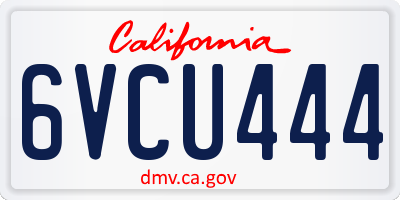 CA license plate 6VCU444