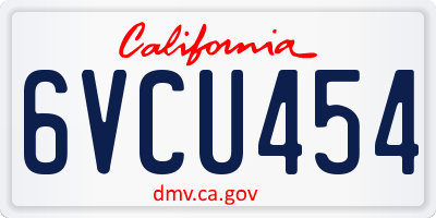 CA license plate 6VCU454