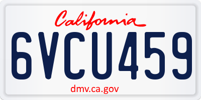 CA license plate 6VCU459