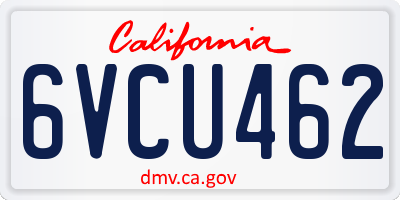 CA license plate 6VCU462