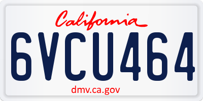 CA license plate 6VCU464
