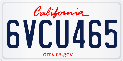 CA license plate 6VCU465