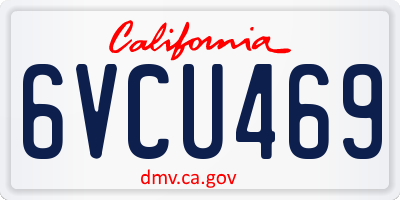 CA license plate 6VCU469