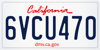 CA license plate 6VCU470