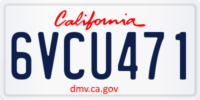 CA license plate 6VCU471