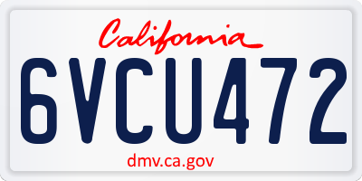 CA license plate 6VCU472