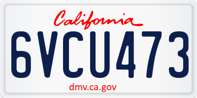 CA license plate 6VCU473