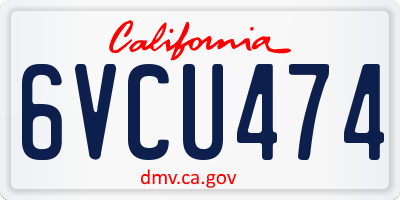 CA license plate 6VCU474