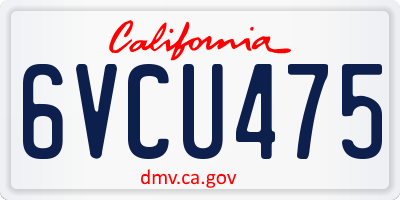 CA license plate 6VCU475