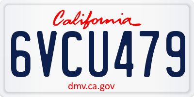 CA license plate 6VCU479