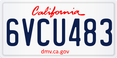 CA license plate 6VCU483