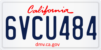 CA license plate 6VCU484