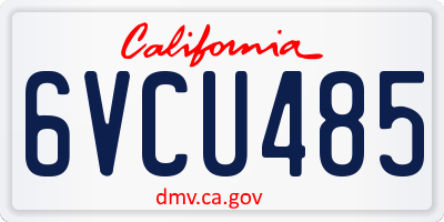 CA license plate 6VCU485