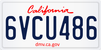 CA license plate 6VCU486