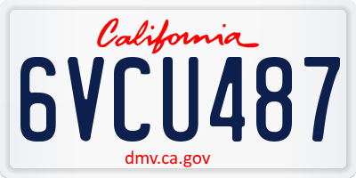 CA license plate 6VCU487