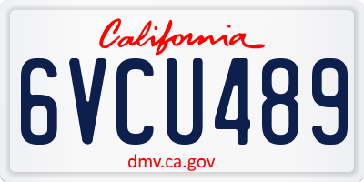 CA license plate 6VCU489