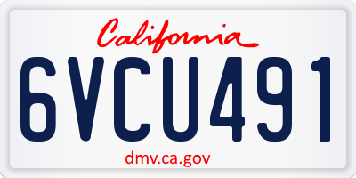 CA license plate 6VCU491