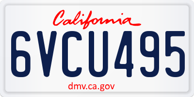 CA license plate 6VCU495