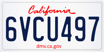 CA license plate 6VCU497