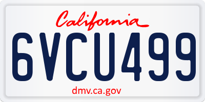 CA license plate 6VCU499