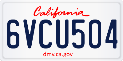 CA license plate 6VCU504