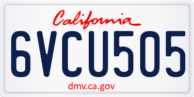 CA license plate 6VCU505