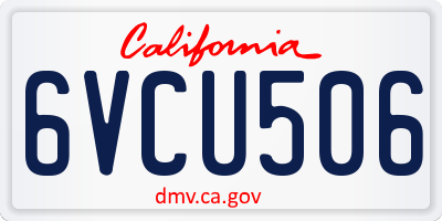 CA license plate 6VCU506