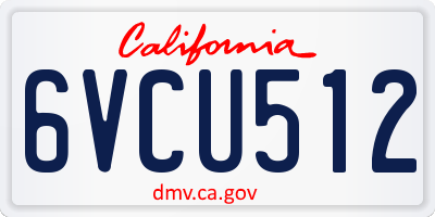 CA license plate 6VCU512